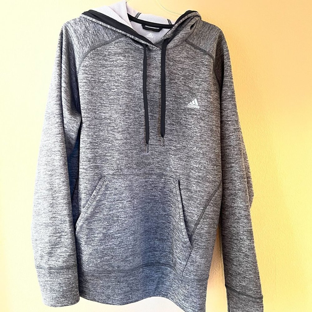 Adidas Women's Team Issue Climawarm Pullover Hoodie (Dark Heather Grey,  XL)